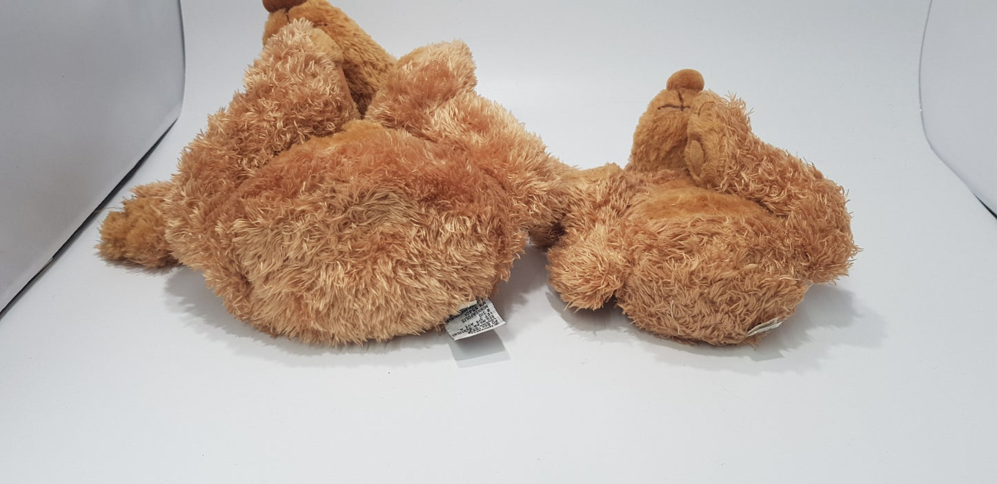 x2 Jellycats Paw Paw Golden Bears with floppy legs - Retired - J233 & J160 - VGC