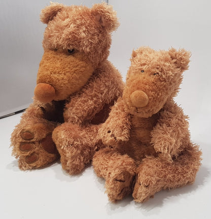 x2 Jellycats Paw Paw Golden Bears with floppy legs - Retired - J233 & J160 - VGC