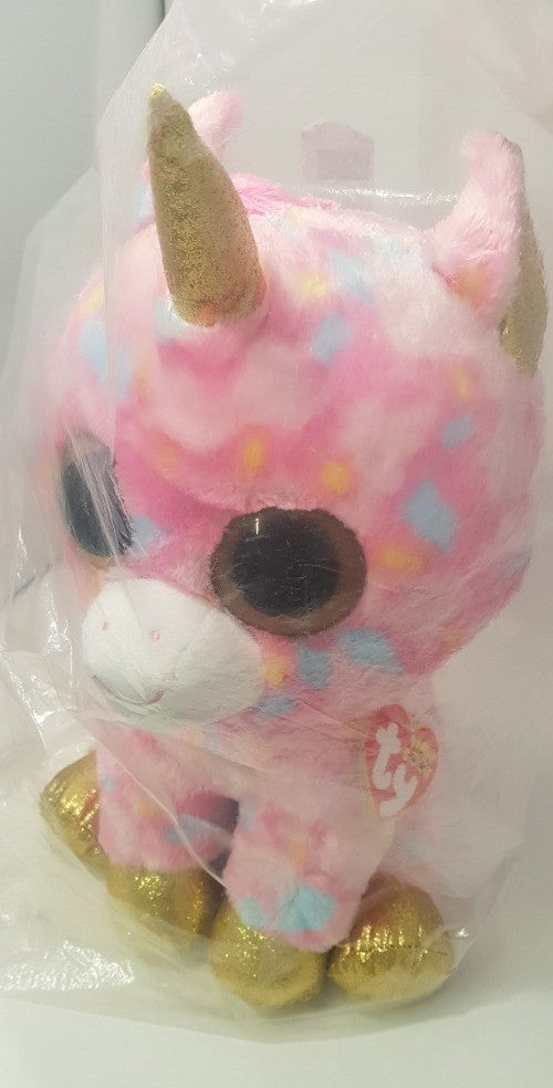 1 X TY Beanie Boos. Medium Plush Approx. 42cm. Fantasia Spotted Unicorn  New