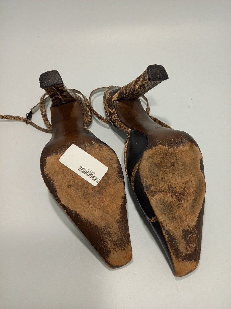 Audley London Leather Faux Snakeskin Strappy Heels - Size UK 5.5