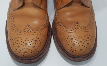 Tricker's of England Tan Leather Boots/Brogues - Men's Size 7.5 VGC