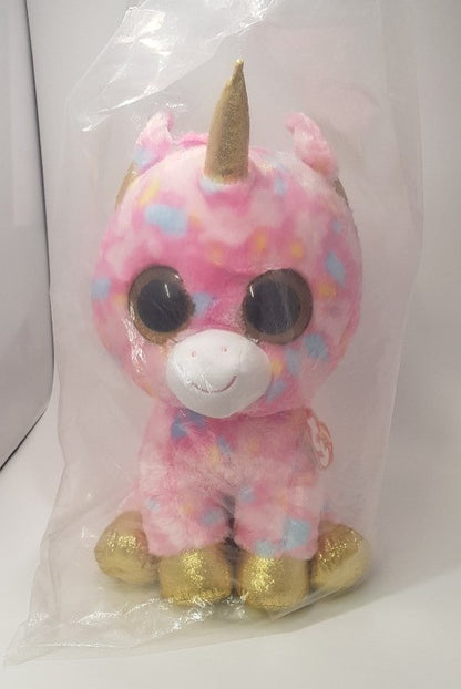 1 X TY Beanie Boos. Medium Plush Approx. 42cm. Fantasia Spotted Unicorn  New