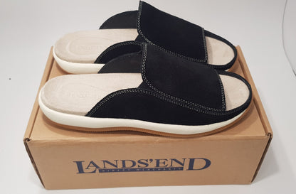 Lands'End Black Suede Sliders Size 8.5B (SKU1434305) Nearly New in Box