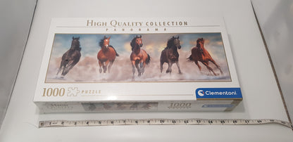 x1000 piece Clementoni Panorama Jigsaw Puzzle -with Galloping Horses New