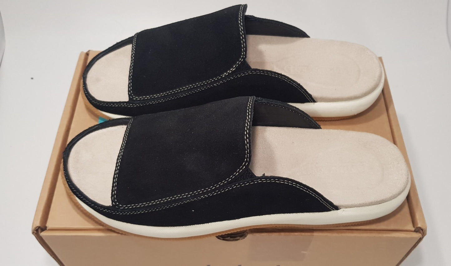 Lands'End Black Suede Sliders Size 8.5B (SKU1434305) Nearly New in Box