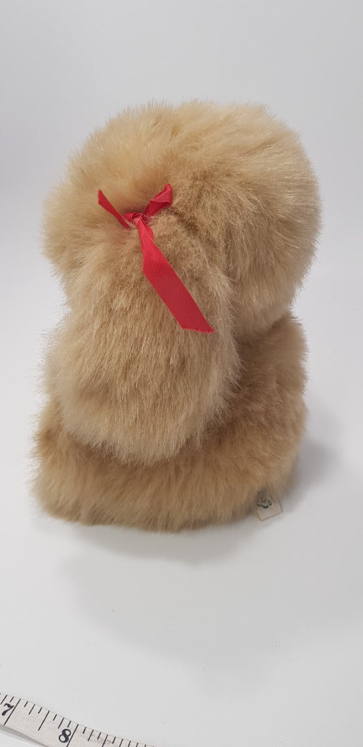 Vintage. PMS Soft Toy Dog with Red Bow & Ribbons. VGC