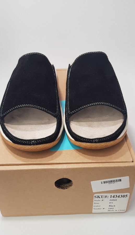 Lands'End Black Suede Sliders Size 8.5B (SKU1434305) Nearly New in Box