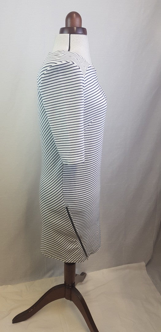 YAS Ferry - Moonbeam & Navy Striped Dress Size 6 BNWT
