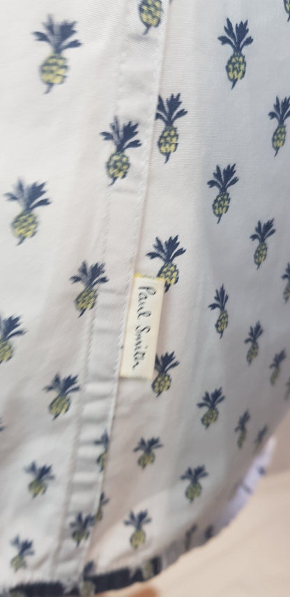 Paul Smith - White Shirt with Pineapples Size M - VGC