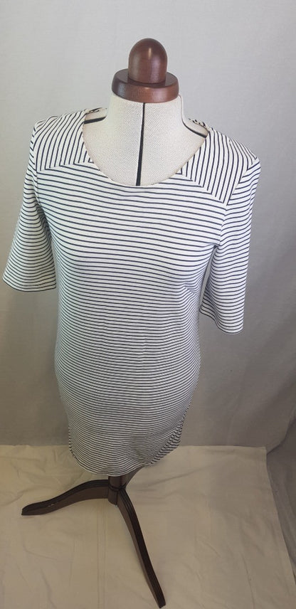 YAS Ferry - Moonbeam & Navy Striped Dress Size 6 BNWT