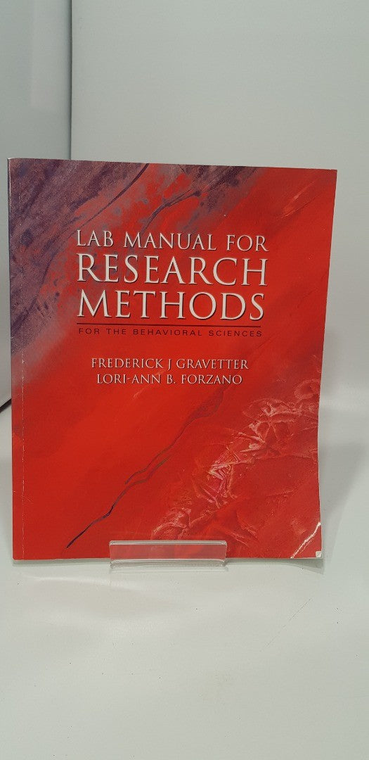 Lab Manual For Research Methods For The Behavioral Sciences - GC