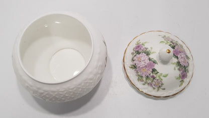 Coalport Garden of the Rose  The Bon Bon Damask Roses Lidded Pot VGC