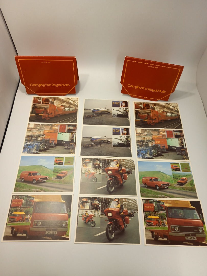 Set of 16x Royal Mail Transportation Postcards - 'Carrying the Royal Mails' 1981