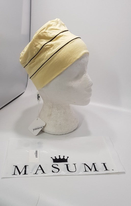 Masumi Headwear for women with hairloss - Lemon Yellow with Black Stripe detail. New