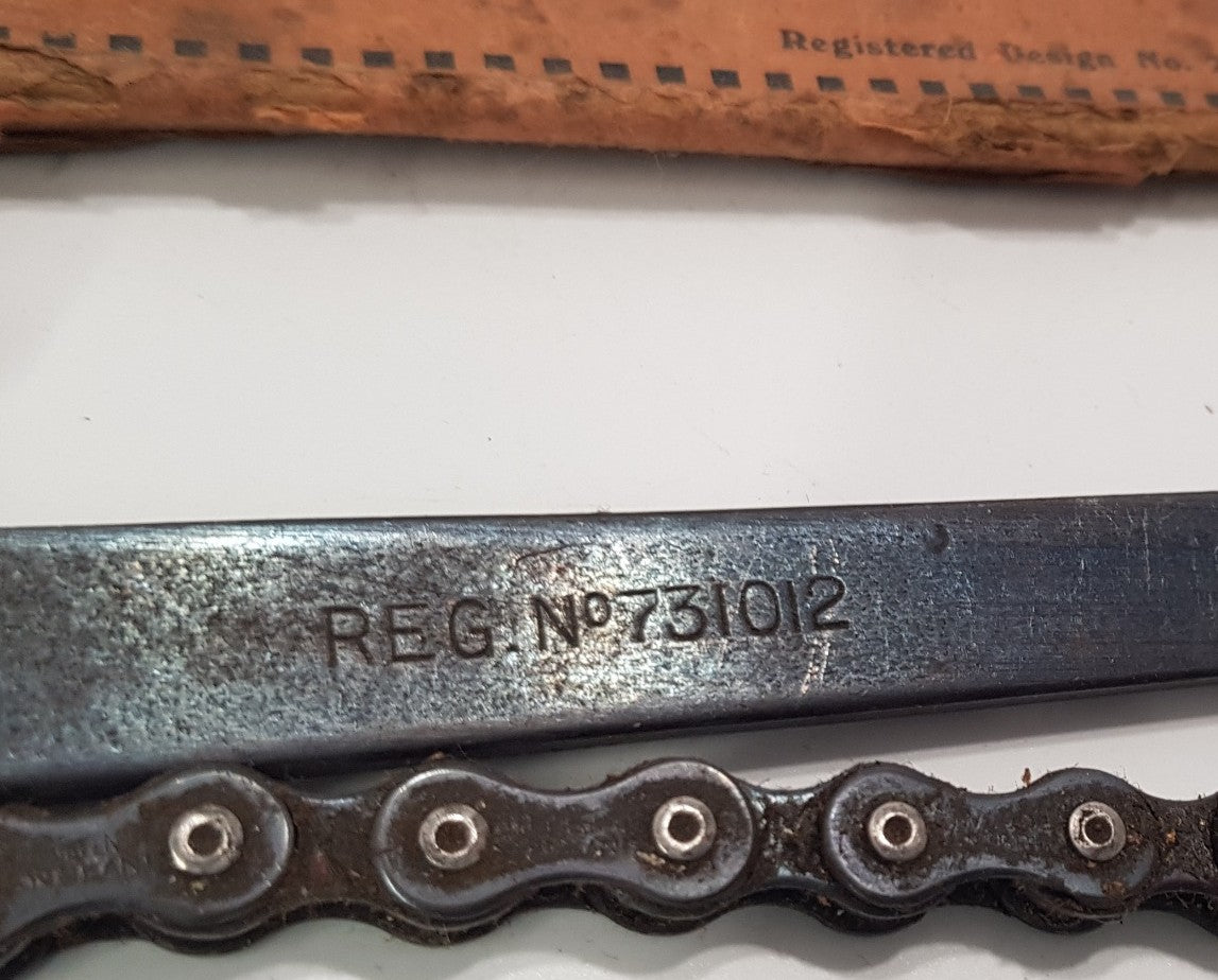 Thompson Chain Wrench 1929 Reg No. 731012 Newcastle Upon Tyne 12" Cecil