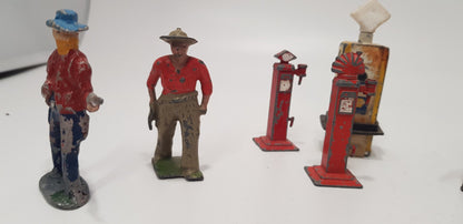 x13 Vintage Metal/Lead Farm animals & characters. An assorted collection from Wild West