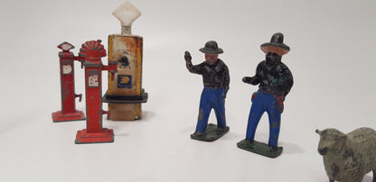 x13 Vintage Metal/Lead Farm animals & characters. An assorted collection from Wild West