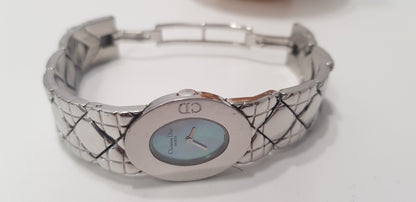 Christian Dior/Lady Dior Stainless Steel Bracelet Watch. Mother of Pearl Face VGC