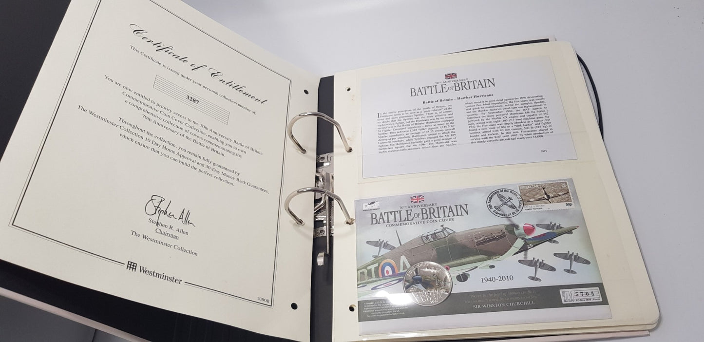 Battle of Britain 70th Anniversary Coins & Stamps - x2 Sets with Certificates