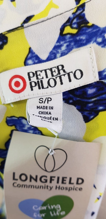 Peter Pilotto Black, Navy, Yellow & White Summer Dress Size S VGC