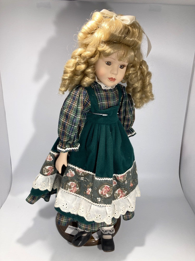 Porcelain Doll Vintage with Stand