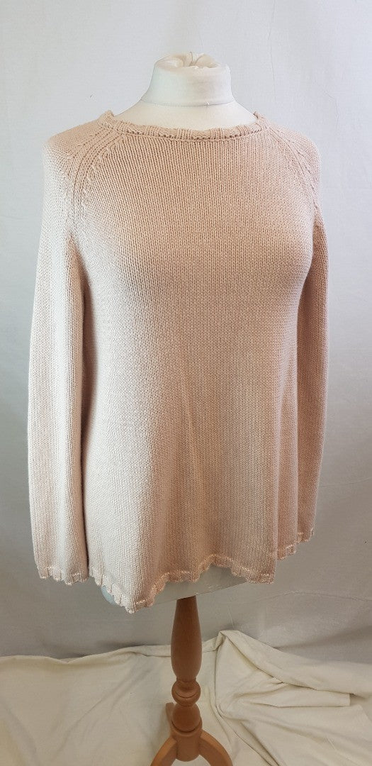 Cabbages & Roses Pale Dusky Pink 100% Organic Cotton Jumper Size M VGC