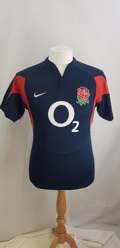 Nike England Dri-Fit Sports Top in Navy & Red  Size S (36/38) VGC