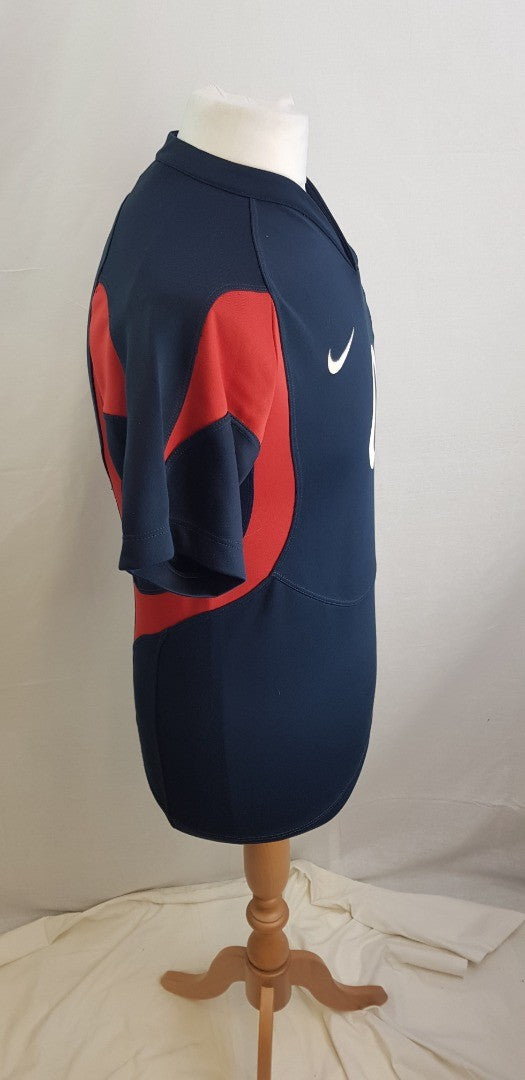 Nike England Dri-Fit Sports Top in Navy & Red  Size S (36/38) VGC