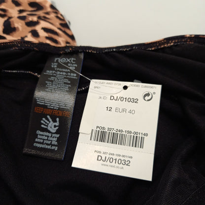 Next  Animal Print Swimming Costume w Skirt - UK Size 12 - BNWT