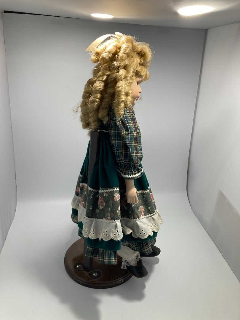 Porcelain Doll Vintage with Stand