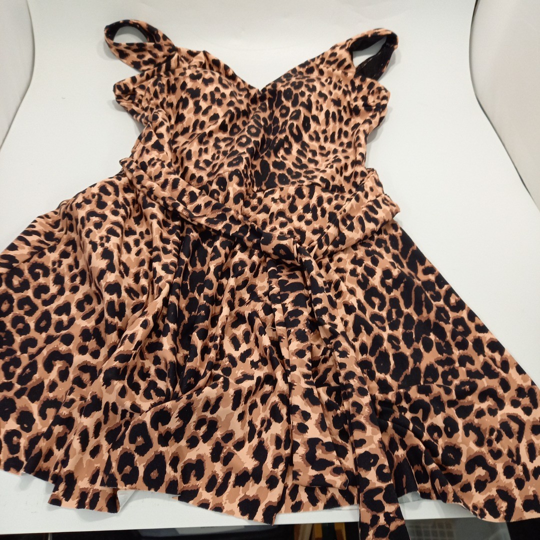 Next  Animal Print Swimming Costume w Skirt - UK Size 12 - BNWT