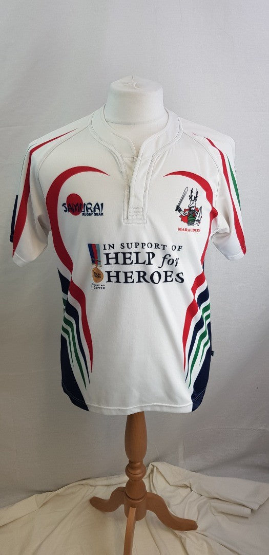 Samurai. Marauders Rugby Top Supporting Help for Hero's.  Size S  VGC