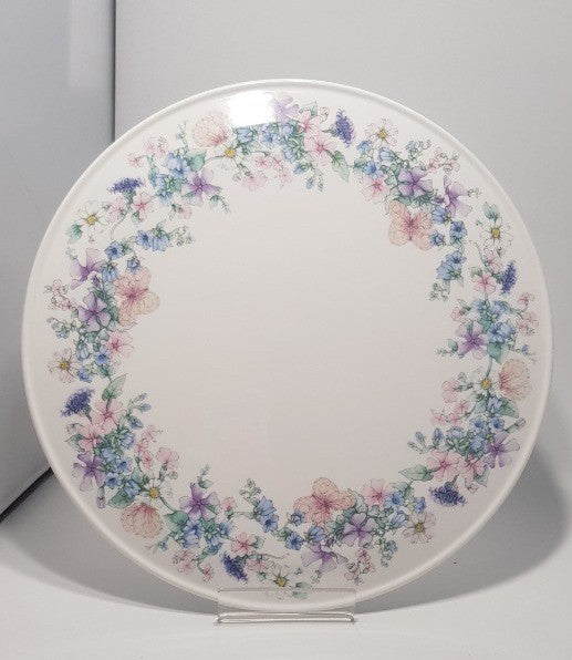 Vintage. Wedgwood Angela Blue Floral Gateau Cake Plate 11" in Box - Excellent Condition