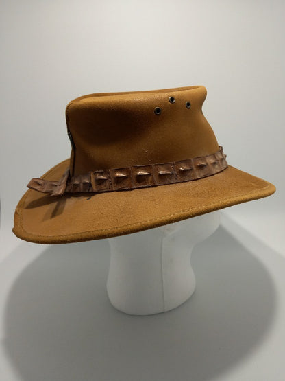 The Original Rogue Handcrafted Suede Leather Bush Hat - Size S