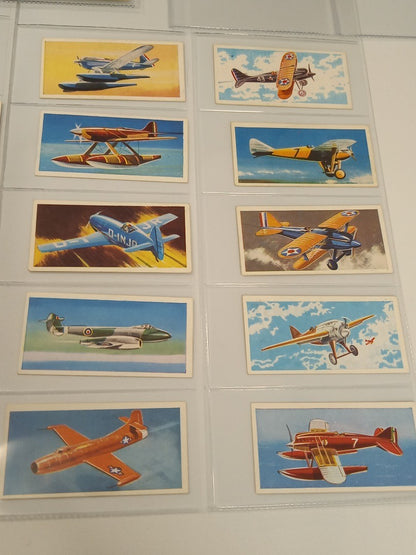 Beaulah's & Lyons Tea - 2x Sets of 24 Aircraft Cards in Plastic Sleeves