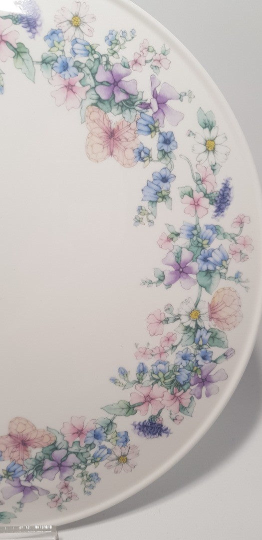 Vintage. Wedgwood Angela Blue Floral Gateau Cake Plate 11" in Box - Excellent Condition