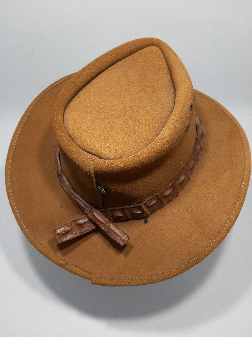 The Original Rogue Handcrafted Suede Leather Bush Hat - Size S