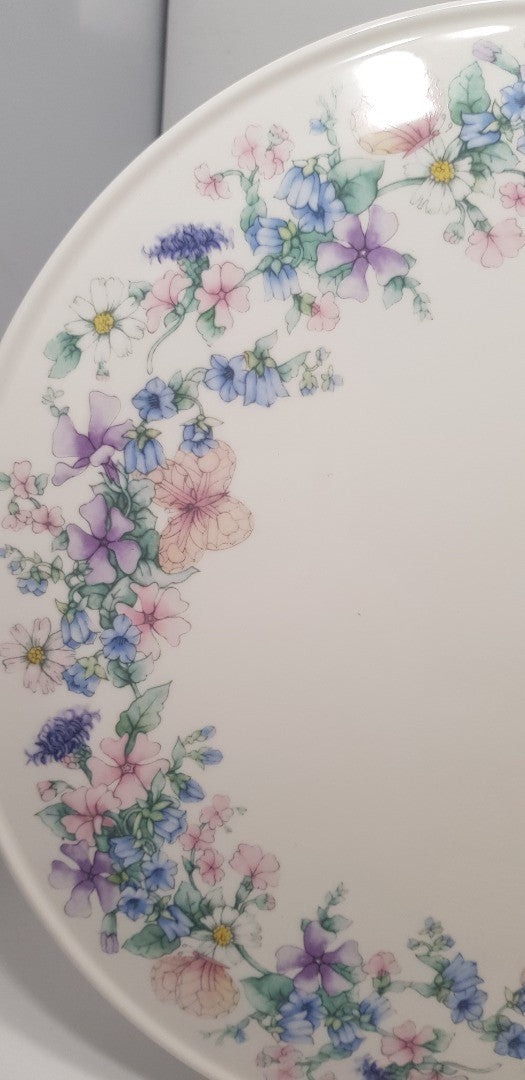 Vintage. Wedgwood Angela Blue Floral Gateau Cake Plate 11" in Box - Excellent Condition