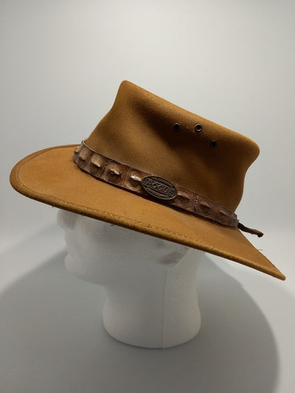 The Original Rogue Handcrafted Suede Leather Bush Hat - Size S