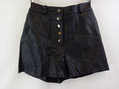 Stella McCartney Skin Free Skin Vegan Leather Black Shorts - Size 38 / UK 10