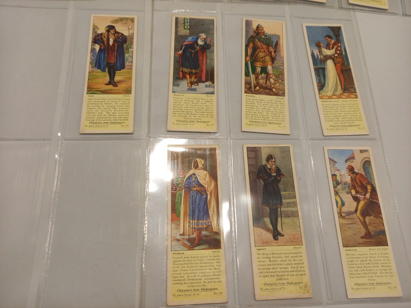 Typhoo Tea 'Characters From Shakespeare' Complete Set of 25 Cards - 1937