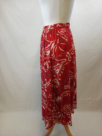 Phool Circular Vintage Red Patterned Maxi Skirt - Size 10