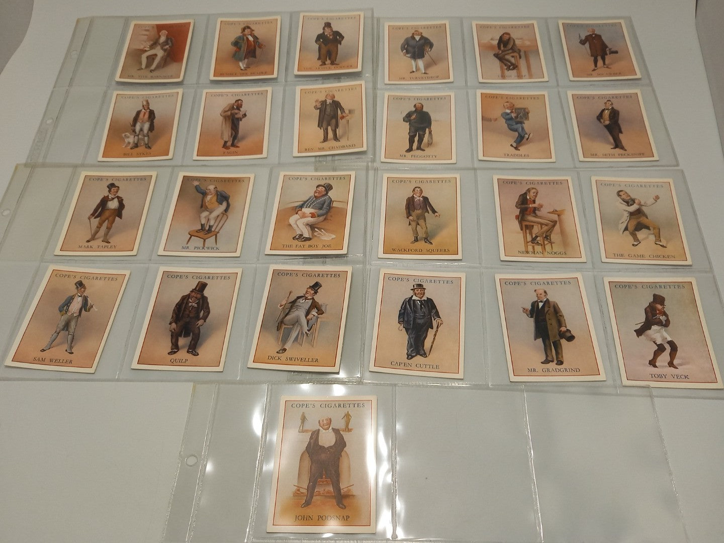 Cope's Cigarettes Dickens Character Series - Complete Set of 25 Cards 1939