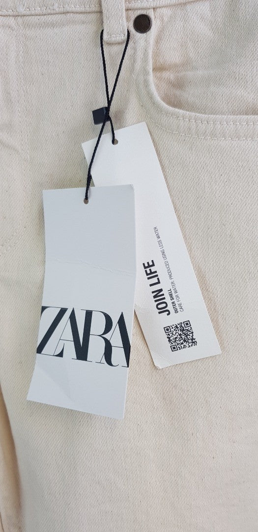 Zara Beige Jeans - Mid Waist Skinny/Slim Fit - Size 12 BNWT
