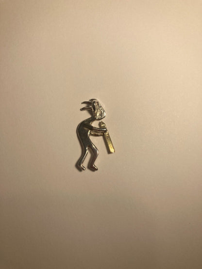 Kokopelli Pendant Sterling Silver, Native American 925 Necklace Charm of Figure