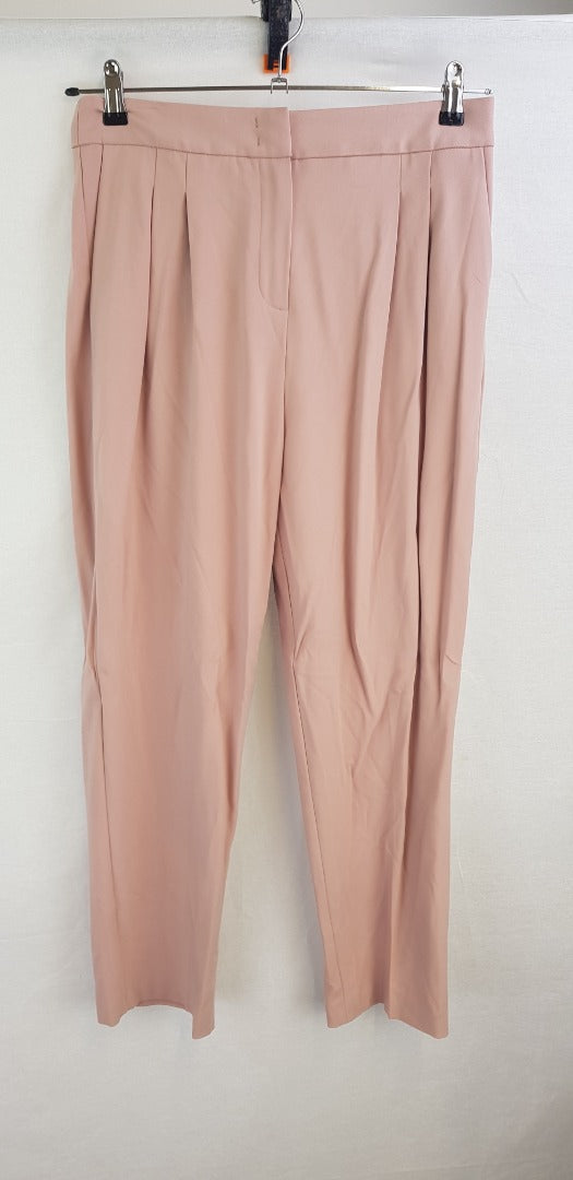 Hallhuber Pleated Front Dusky Pink Trousers Size 10 BNWT