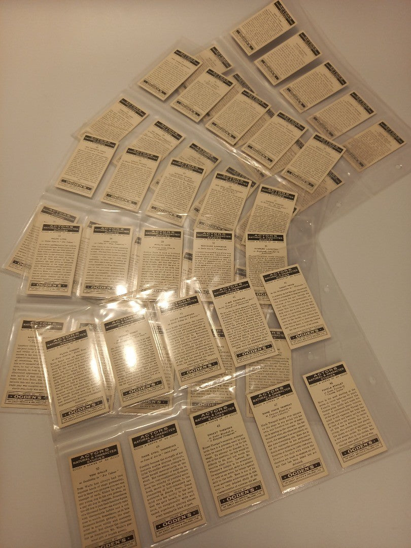 Ogden's 'Actors Natural & Character Studies' Complete Set of 50 Cigarette Cards