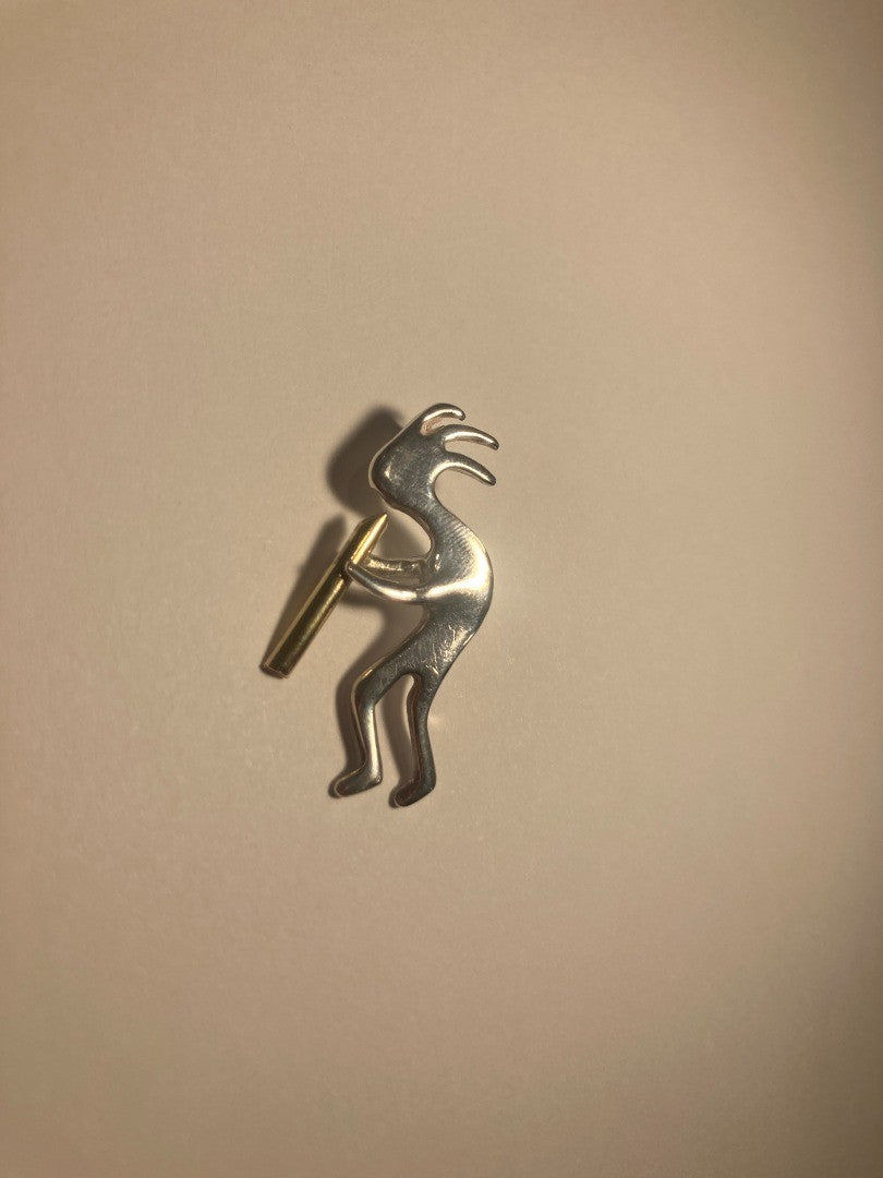 Kokopelli Pendant Sterling Silver, Native American 925 Necklace Charm of Figure