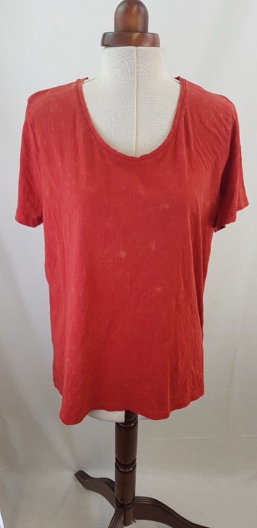 Hush Red Washed Classic Tee Size  XL 100% Cotton BNWT