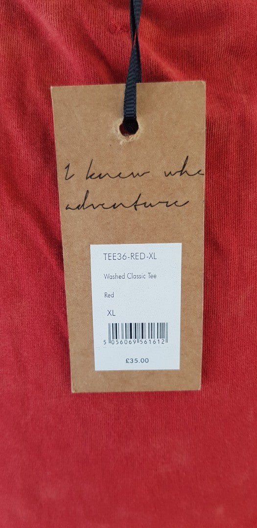 Hush Red Washed Classic Tee Size  XL 100% Cotton BNWT